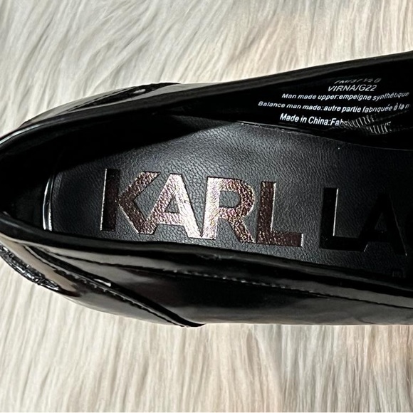 Karl Lagerfeld Women’s Patent High Heeled VIRNA/G22 Loafers. New - Picture 8 of 9